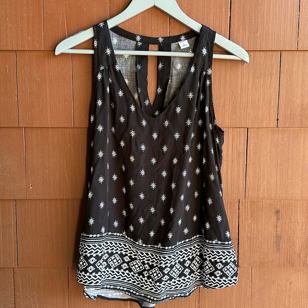Old Navy Black/White Tank- Size Small